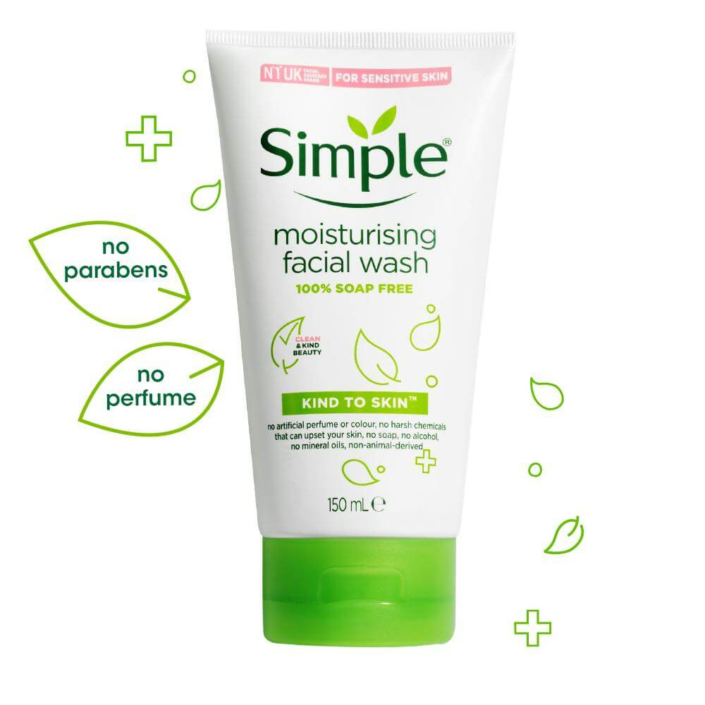 Sữa Rửa Mặt Simple Moisturising Facial Wash - Sữa rửa mặt Simple sạch sâu hiệu quả - cho da thường 150ml