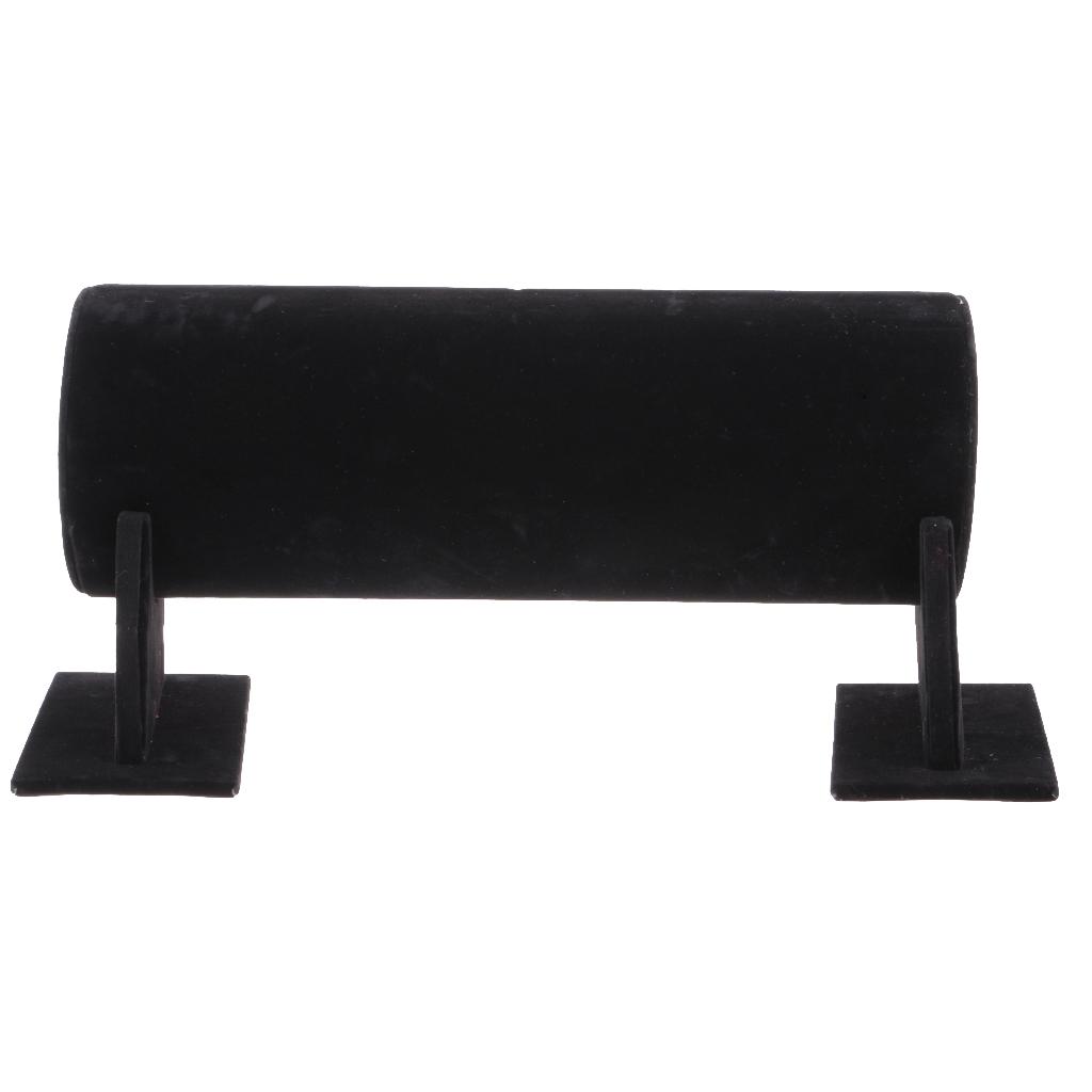 2xVelvet T-Bar Headband Holder Retail Shop Jewelry Display Stand Rack Black