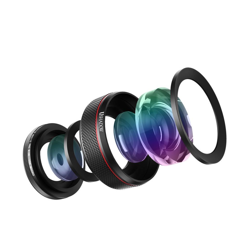 Phone Lens with Clips Cleaning Cloth Camera Lens 2 in 1 Tools