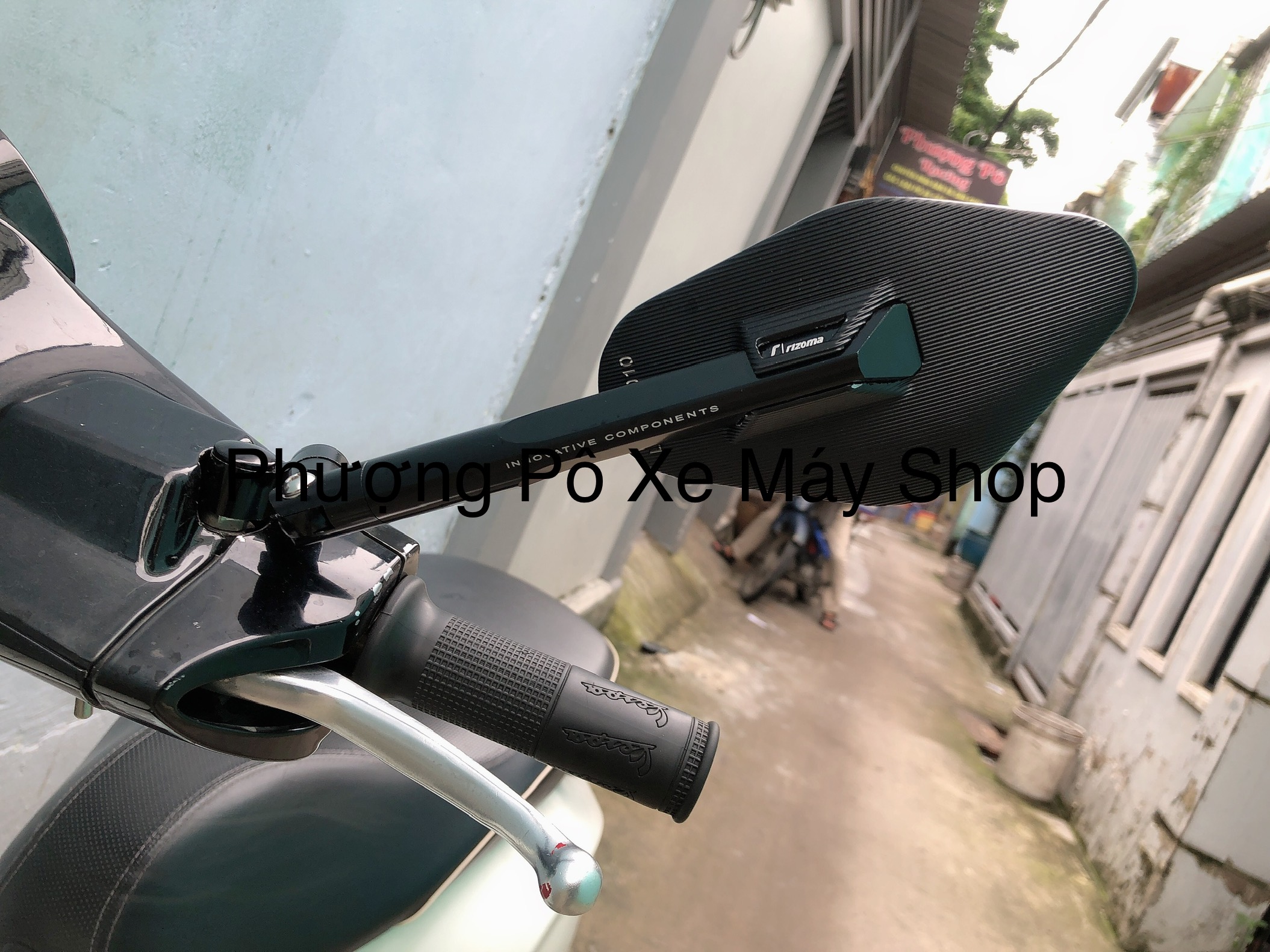 Kính chiếu hậu kiểu lá bên Trái ririzoma cao cấp 1 cái dành cho xe máy