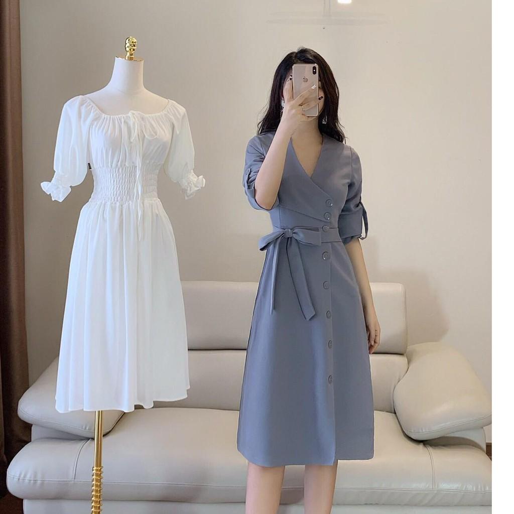 Đầm Nữ Nút Kiểu Thắt Eo Phong Cách Hàn Thời Trang( fashion star )