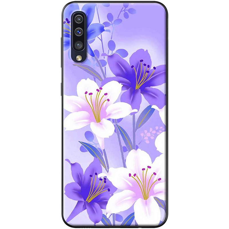 Ốp lưng dành cho Samsung Galaxy A70 mẫu Hoa tím trắng