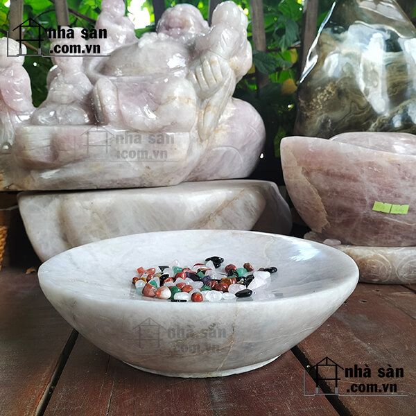 Đĩa đá thạch anh trắng tự nhiên D04 - Nặng 7.2 kg kích thước cm - Vật phẩm phong thủy trang trí