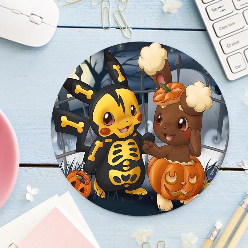 Bandai Tấm Lót Chuột Máy Tính / Tủ / Laptop Họa Tiết Pokemon Hình Tròn Nhỏ Nhắn Dễ Thương