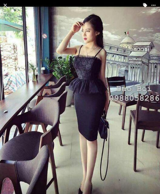 Đầm body cúp ren váy ôm bèo lưới