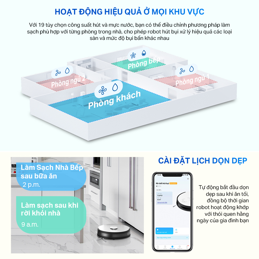 Robot Hút Bụi Và Lau Nhà TP-Link Tapo RV20 Mop / RV20 Mop Plus Điều Hướng LiDar MagSlim - Hàng Chính Hãng