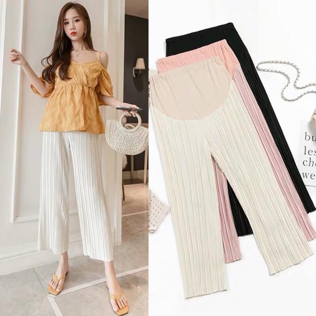 Quần ống rộng siêu mát cho bà bầu-hàng quảng châu