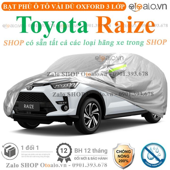 Bạt che phủ xe ô tô Toyota Raize 3 lớp cao cấp