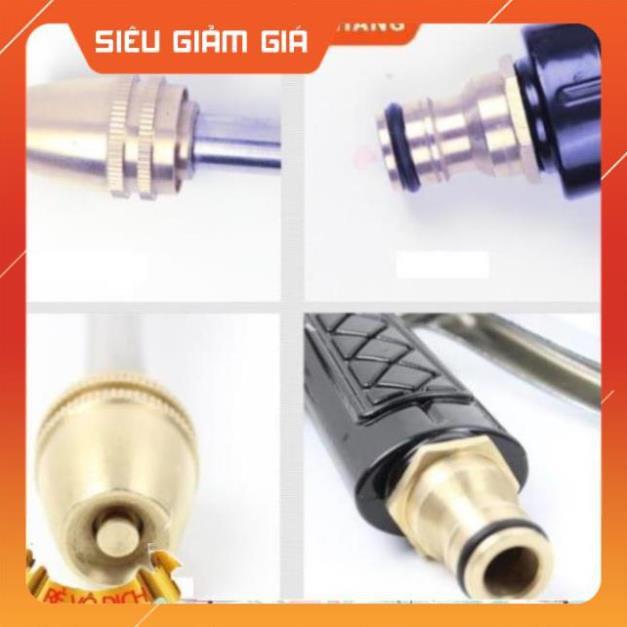 Bộ vòi xịt nước tưới cây đa năng 8 chế độ kèm dây tưới dạng lò xo co dãn 318814 loại 10m