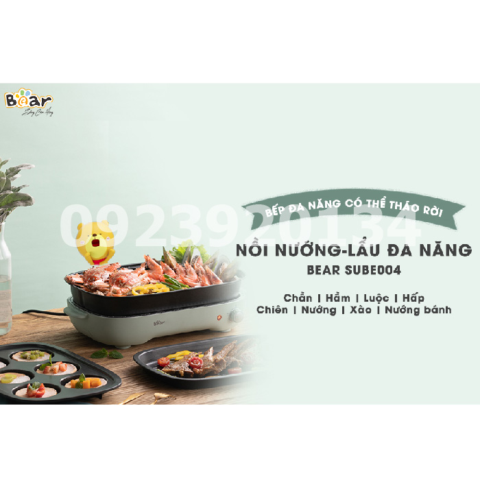 Lẩu nướng đa năng 3in1, blue Bear SUBE004