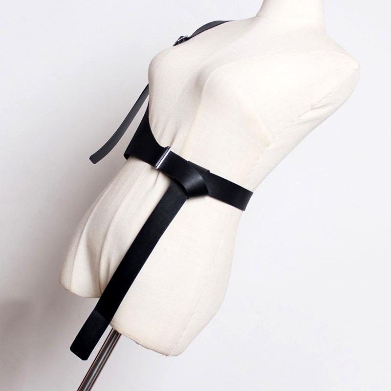 TRODEAM Sexy Da Cơ Thể Mối Ràng Buộc Lồng Điêu Khắc Dây Dây Lưng Dây Nịt Thắt Lưng Thắt Lưng Bông Tai Kẹp Punk Treo Áo