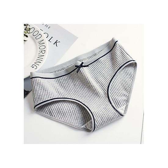 HÀNG XUẤT - Quần lót nữ cotton gân tăm phối nơ cực xinh