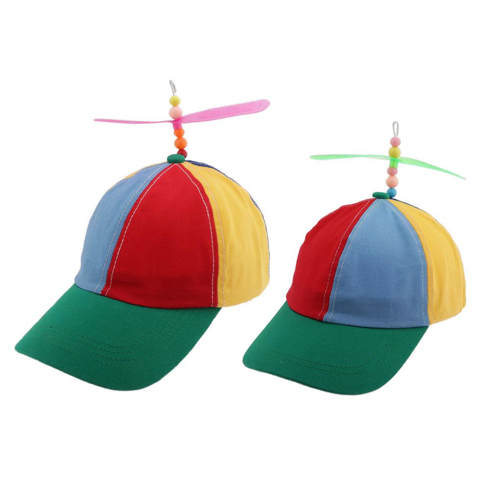Novelty     Kids     Size     Helicopter     Hat     with     Propeller     Can