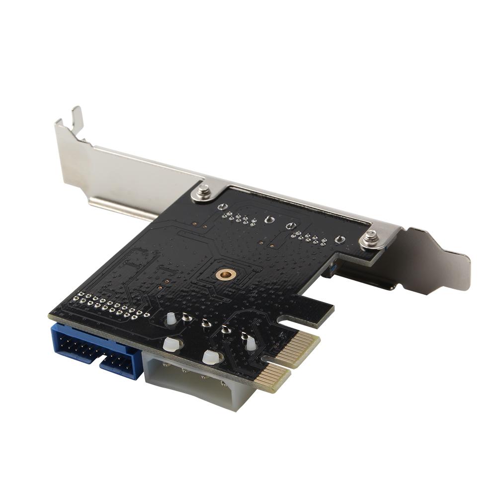 Thẻ mở rộng PCI-E sang USB 3.0 Bộ chuyển đổi 19 chân cắm bên ngoài 2 cổng USB 3.0 cho máy tính để bàn