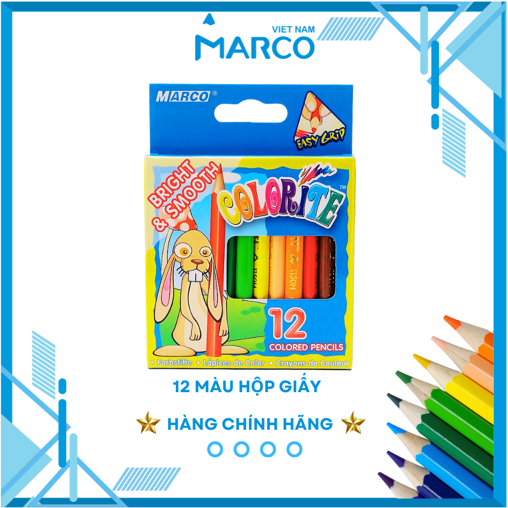 Hộp Bút Chì Màu Marco Colorite - 12/24 Màu - Hộp Giấy Phù Hợp Cho Trẻ Em