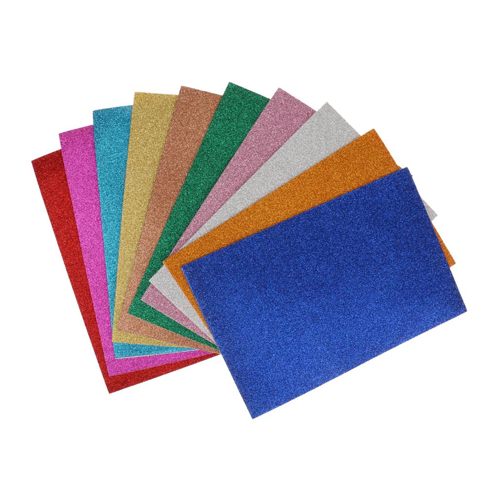 10 Tờ Lấp Lánh Mút Xốp Tấm Bột Miếng Dán Các Loại Màu Sắc