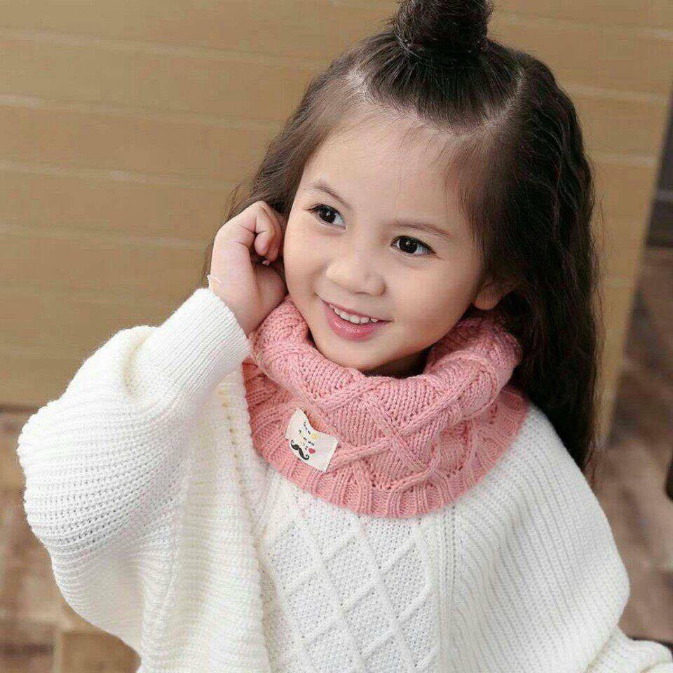 Khăn len ống trẻ em kiểu dáng Hàn Quốc