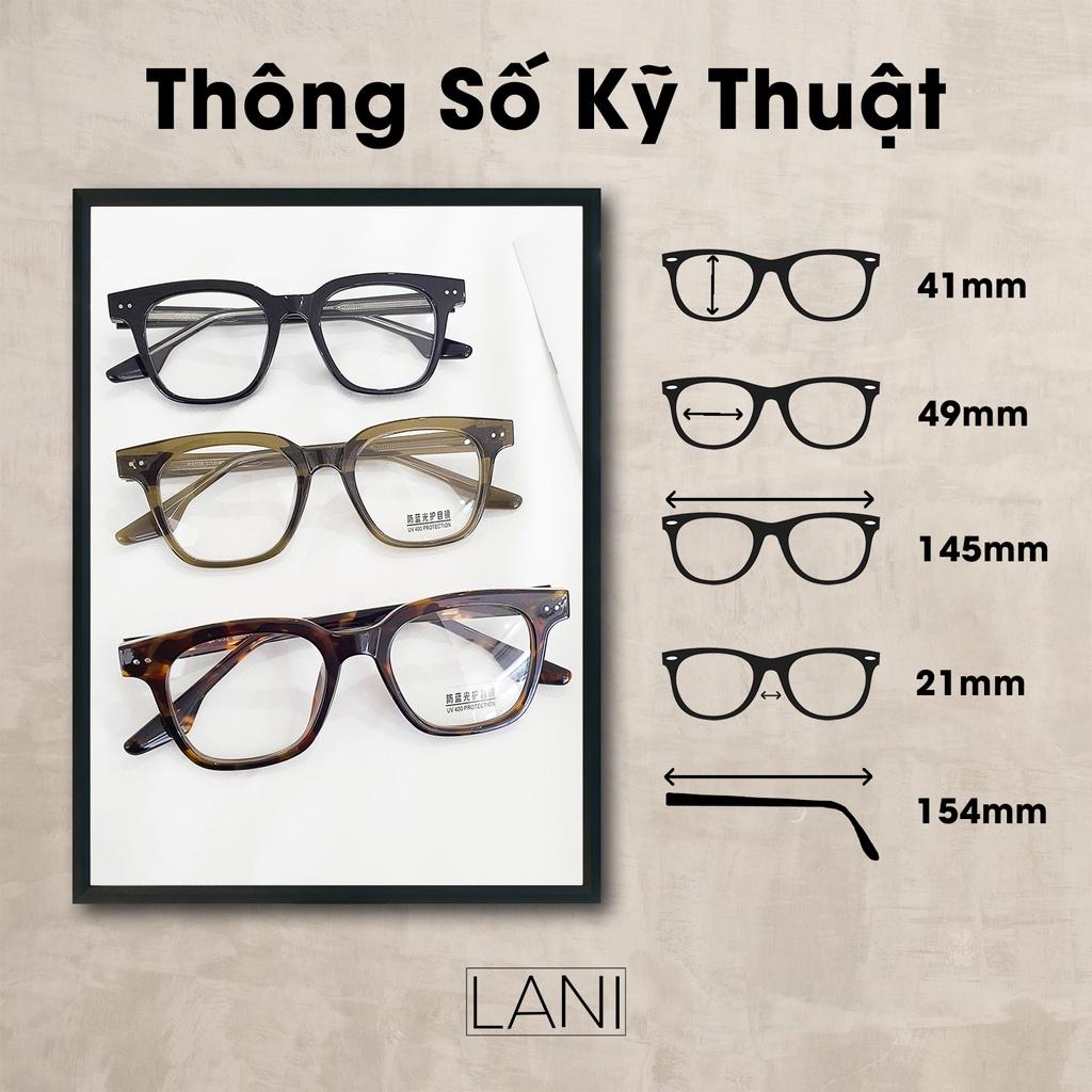 Gọng kính cận vuông to cốt thép siêu bền Lani 9104 - Lắp mắt cận có độ theo yêu cầu