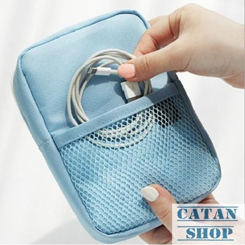 Túi Sạc Điện Thoại, đồ điện tử, dây sạc chống shock Hàn Quốc trong vali Bag in Bag DL09-TSac