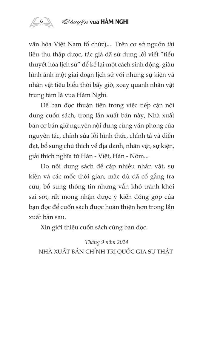 Chuyện Vua Hàm Nghi - bản in 2024
