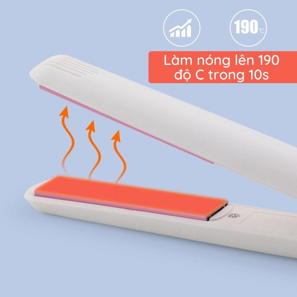 Máy uốn duỗi là tóc 2 trong 1 nhỏ gọn mang đi du lịch - Làm nóng trong 10s