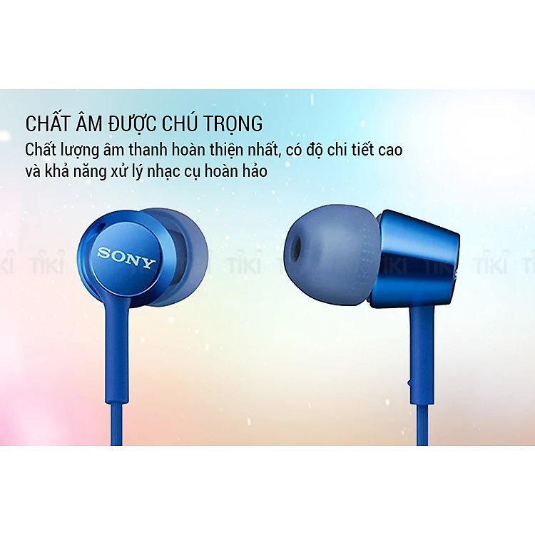 Tai Nghe Nhét Tai Sony MDR-EX155AP (Xanh Ngọc) - Hàng Chính Hãng