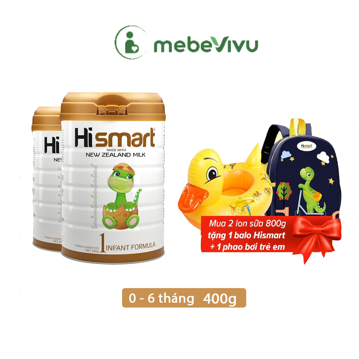 Combo 2 hộp bột Hismart số 1_Cho bé từ 0-6 tháng tuổi - xuất xứ 100% New Zeland - 400g