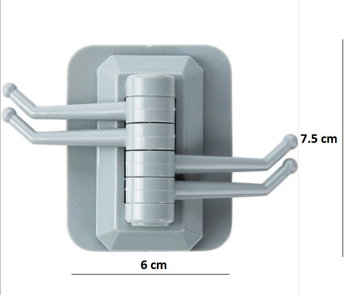 Móc Treo Đồ 4 Nhánh Xoay180° Bằng Nhựa cao cấp (Màu ngẫu nhiên)- Henrysa