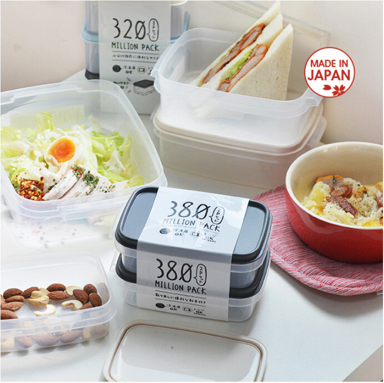 Set 02 hộp thực phẩm nắp mềm Yamada Million Pack 380ml hàng Made in Japan