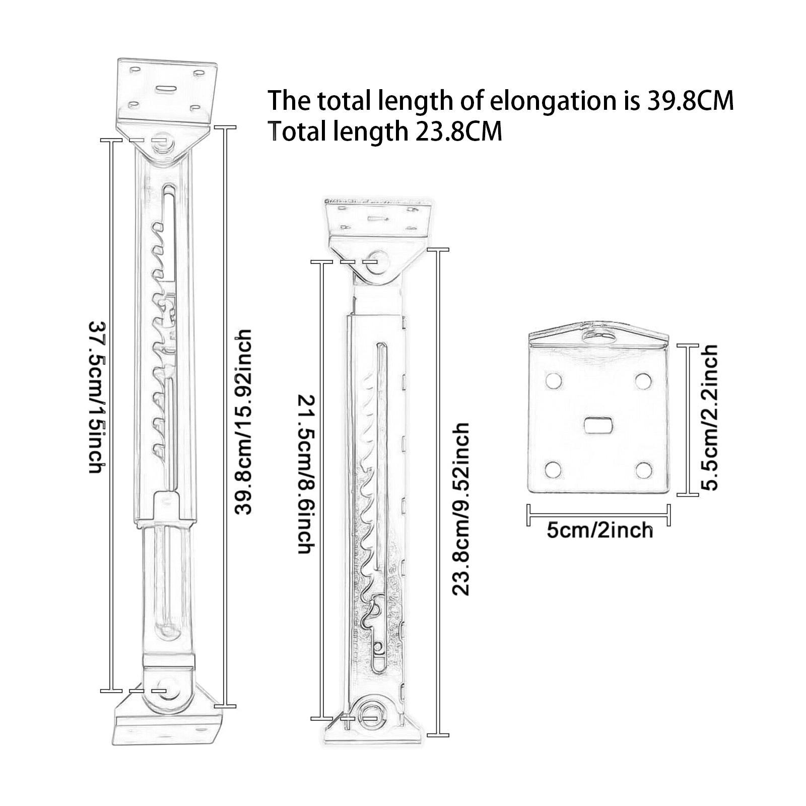 2Pcs Lifting Rod Hinge Hardware 10 Gear Hinge up for Sofa Door Wardrobe