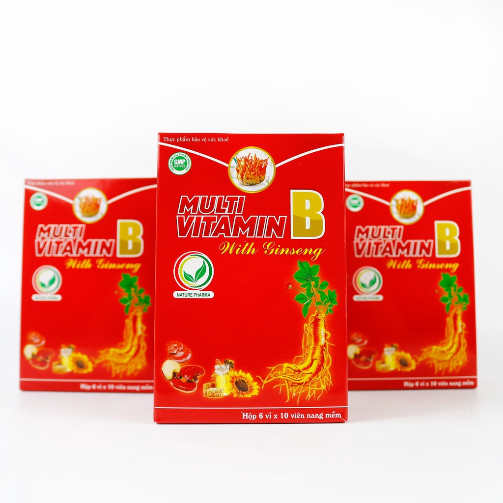 Viên Uống Bổ Sung Multi Vitamin B With Ginseng Hỗ Trợ Tăng Cường Sức Khỏe, Suy Nhược Cơ Thể Do Thiếu Vitamin - Greenmec