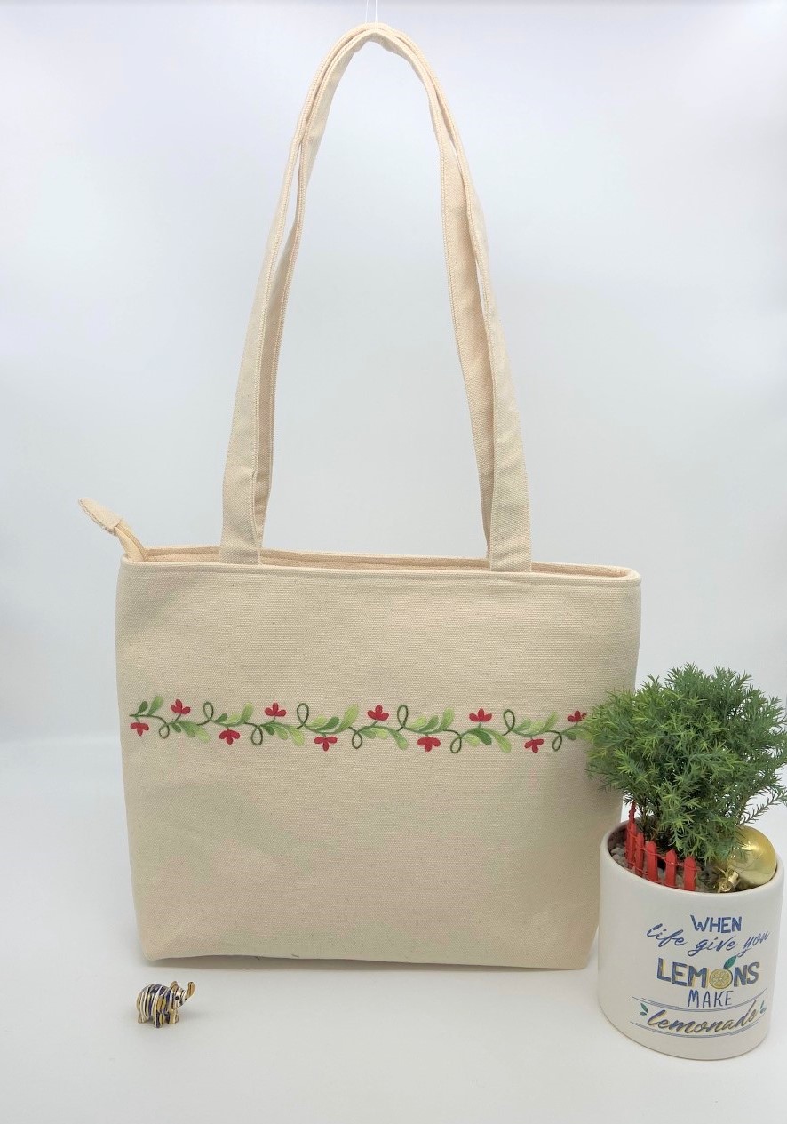 Túi tote ngang thêu tay nữ-Tiny flower T58