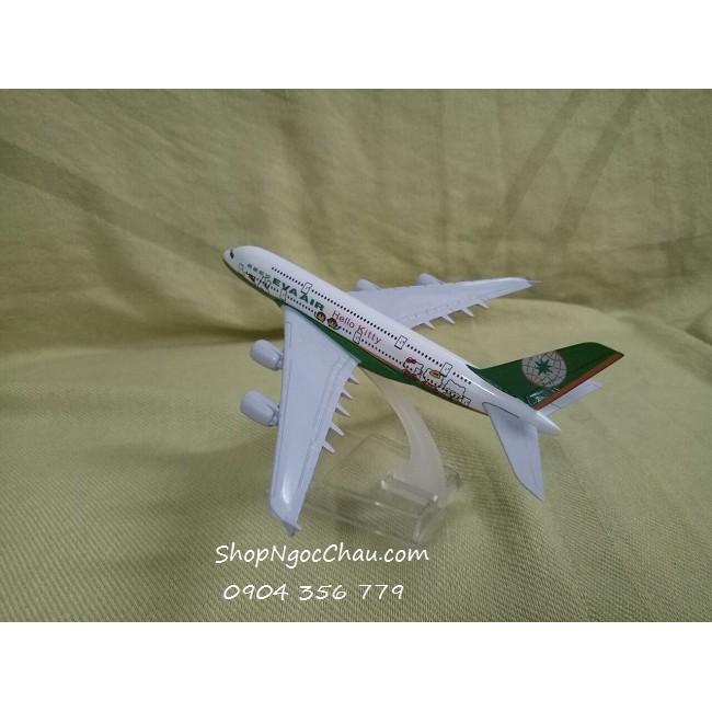 Mô hình máy bay A380 Eva Air - Hello Kitty Green 16cm