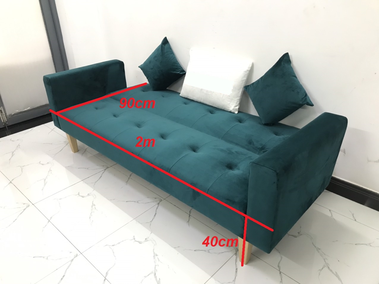 Bộ ghế sofa giường sofa bed tay vịn phòng khách salon linco11