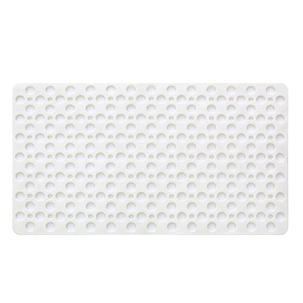 Non-slip Bathroom Shower Bath Mat Suction Cup Bathtub Mat 30x17inch White