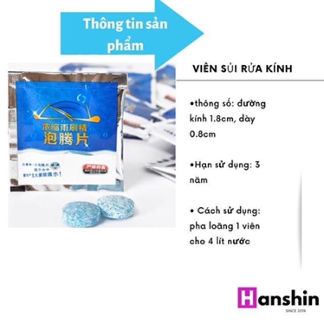 Combo 10 viên sủi rửa kính xe ô tô không lắng cặn phù hợp khi pha với 4 lít nước