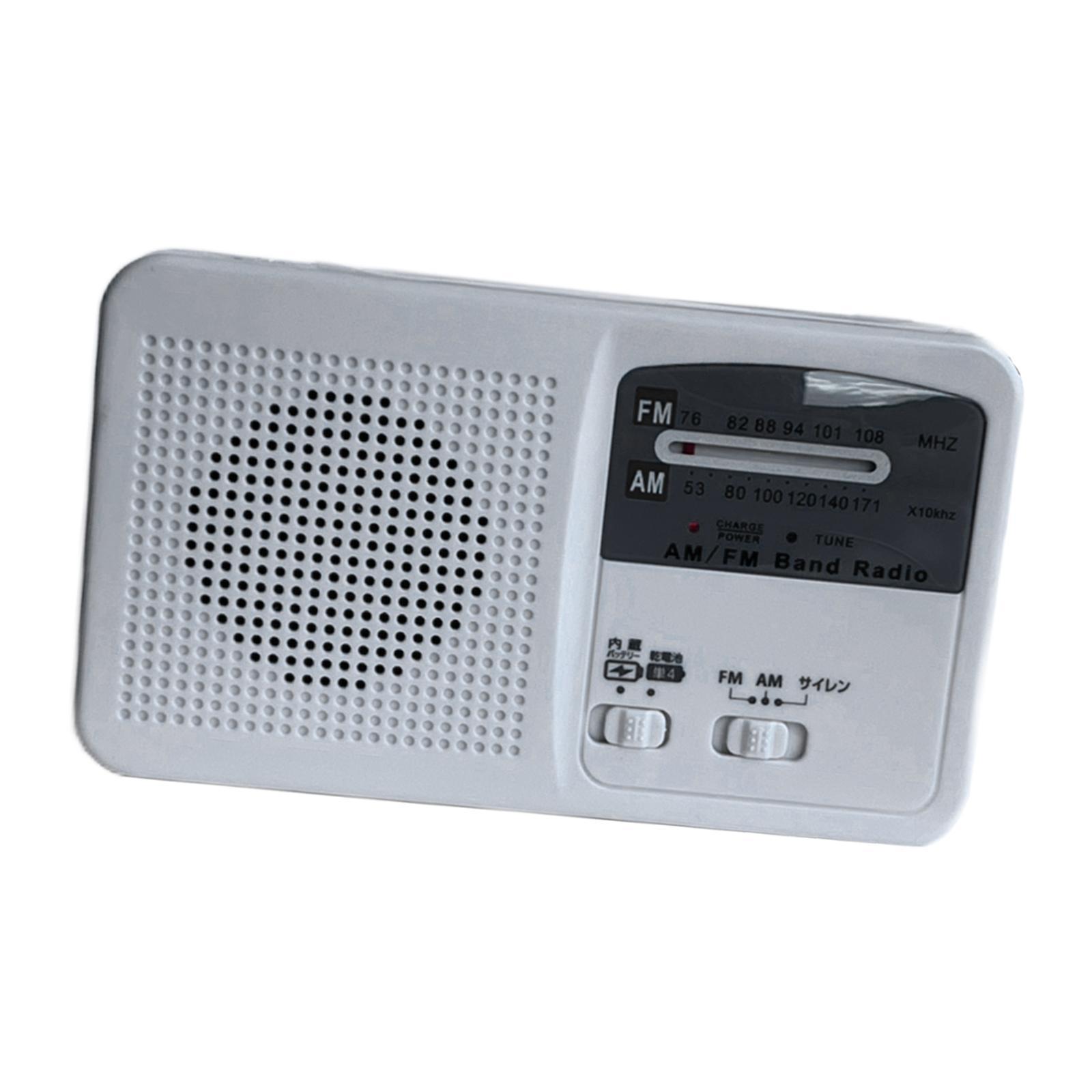 Powered Radio Solar Crank Battery AM/FM Radio White