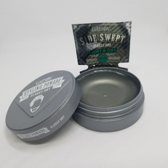 Sáp Classy Dry Pomade Tạo Kiểu Side Swept Giữ Nếp Cứng Tóc + Tặng Reuzel Grooming Tonic - Chính hãng - GATSBY STYLING POMADE 75G