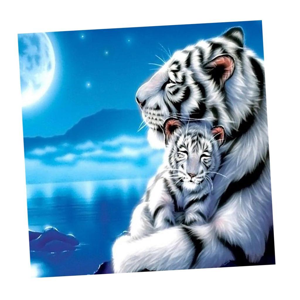 DIY 5D Diamond Painting Embroidery Cross Craft Stitch Home Decoration Arts Crafts 30x30cm - Tiger