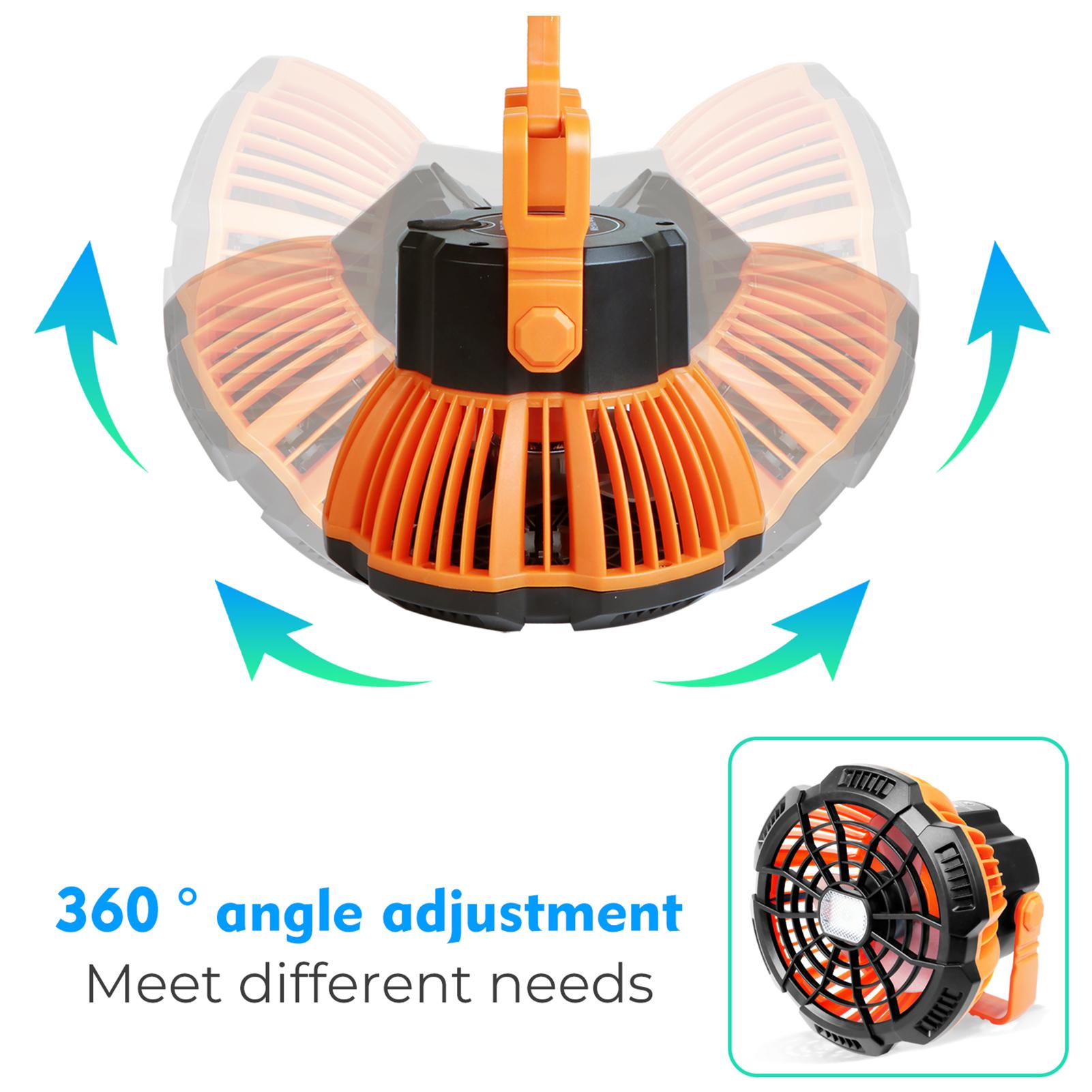 Quạt Máy Cắm Trại Kèm Đèn Pin 2 Trong 1 Tiện Nghi Phù Hợp Hoạt Động Ngoài Trời