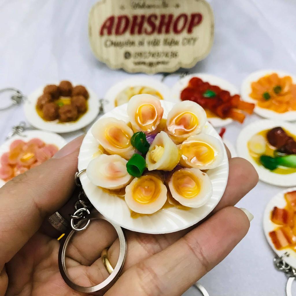 Móc khóa mô hình đồ ăn đĩa tròn đủ món ADHshop
