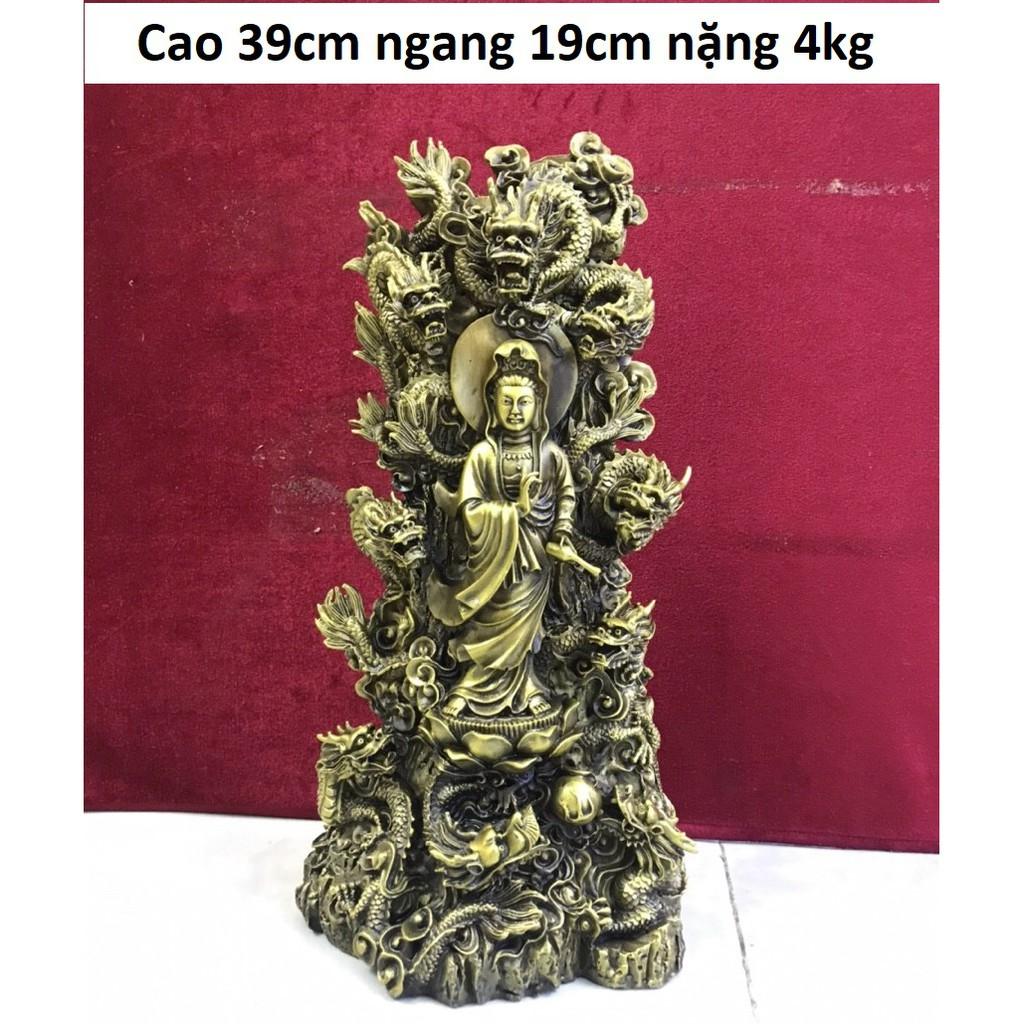 Tượng phật bà cửu long bằng đồng MS225