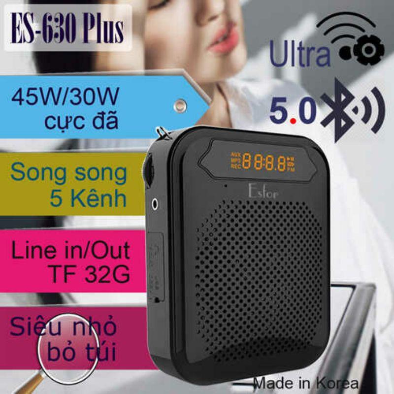 Loa trợ giảng Hàn Quốc ESFOR ES-630 Plus 45W, Bluetooth 5.0, Line Out, 3 Mic song song 5 kênh - HÀNG CHÍNH HÃNG