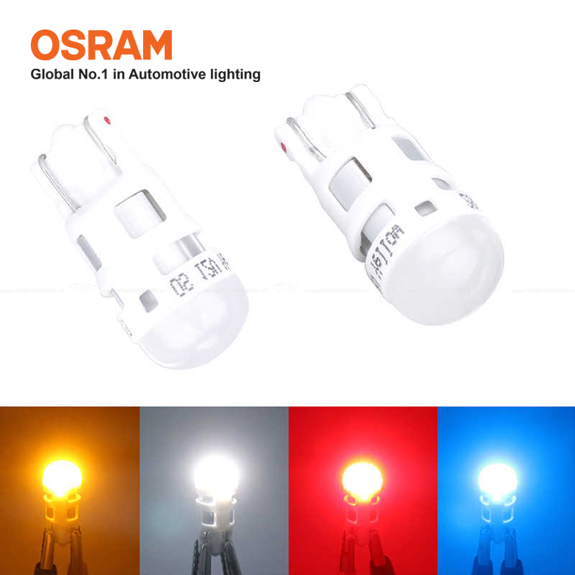 Combo 2 Bóng Đèn Led Chân Ghim Nhỏ OSRAM Standard W5W 2825DW 12V Màu Trắng Cool