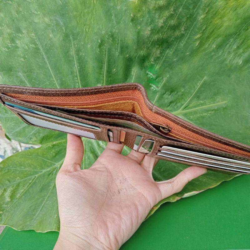 Ví Nam Da Bóp Nam Da Bò Đốt Không Cháy, Hoạ Tiết Khoá Đồng CEFIRO Cá Tính Sang Trọng