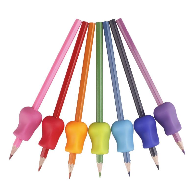 Tay cầm bút 7 mảnh, Tay cầm bút chì cho trẻ em, Dụng cụ viết sửa tư thế cầm tay silicone