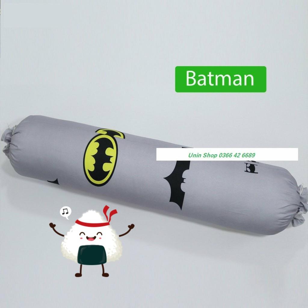 (Giá xưởng) Áo gối ôm, vỏ gối ôm loại to mẫu BATMAN bao gối dài poly cotton 30x100cm loại đẹp