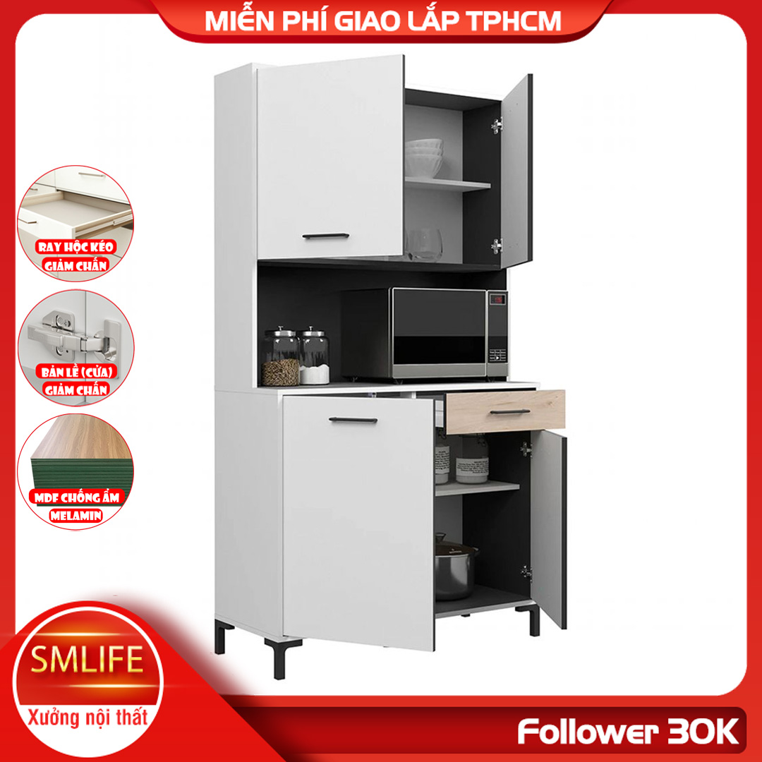 Tủ nhà bếp gia đình bằng gỗ MDF kết cấu chắc chắn SMLIFE Dekogi