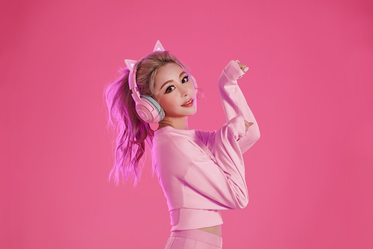 Tai Nghe Gaming Razer Kraken Bluetooth Kitty Quartz - - Hàng Chính Hãng