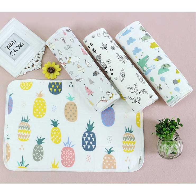 Miếng Lót Thay Bỉm Chống Thấm 5 Lớp Sợi Tre Organic Cho Bé